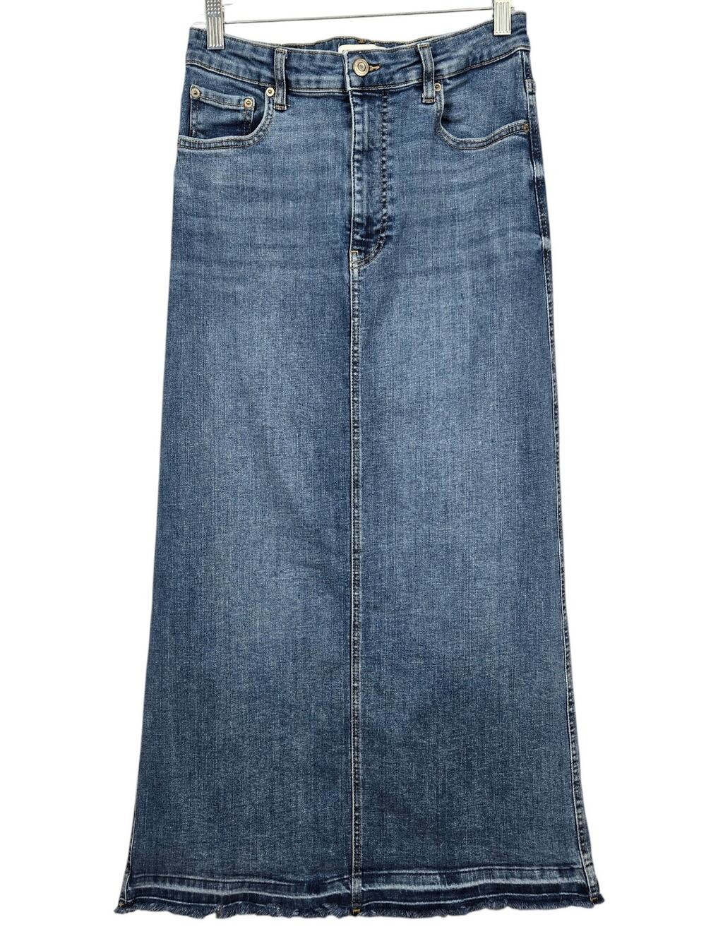 Zara Blue Denim Pencil Skirt